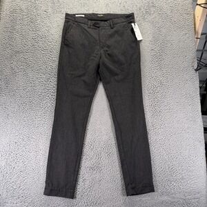 Jack & Jones Pant Mens 34x34 Gray Polyester Chino Straight Slim Preppy Stretch
